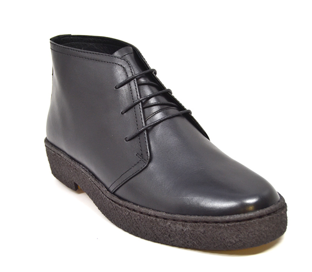 British Walkers Playboy Original Men's High Top Black Leather Shoes with Gummy Soles view 2