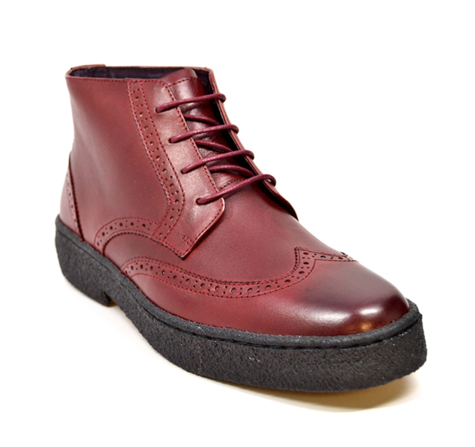 British Walkers Playboy Wingtip Men's Original Wine Leather Shoes view 2