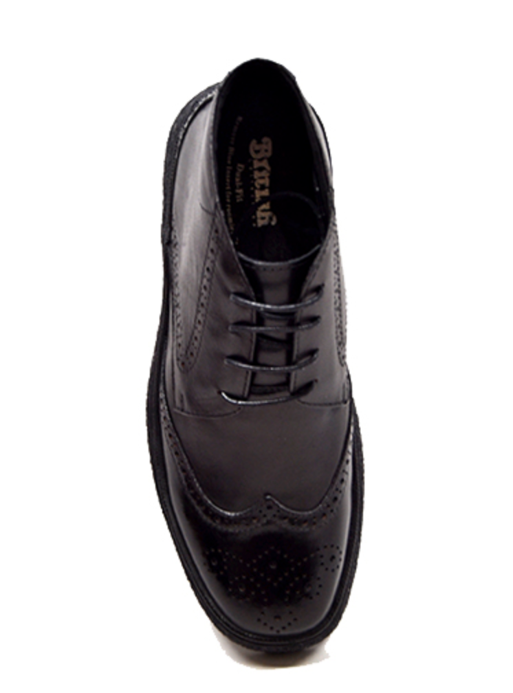 British Walkers Classic Playboy Men's Black Leather Wingtip Shoes view 5