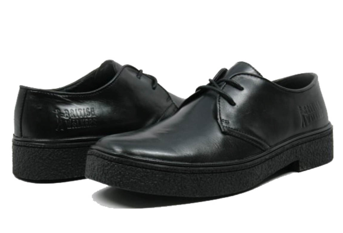 British Walkers Playboy Men's Classic Low Cut Black Leather and Suede Shoes view 10