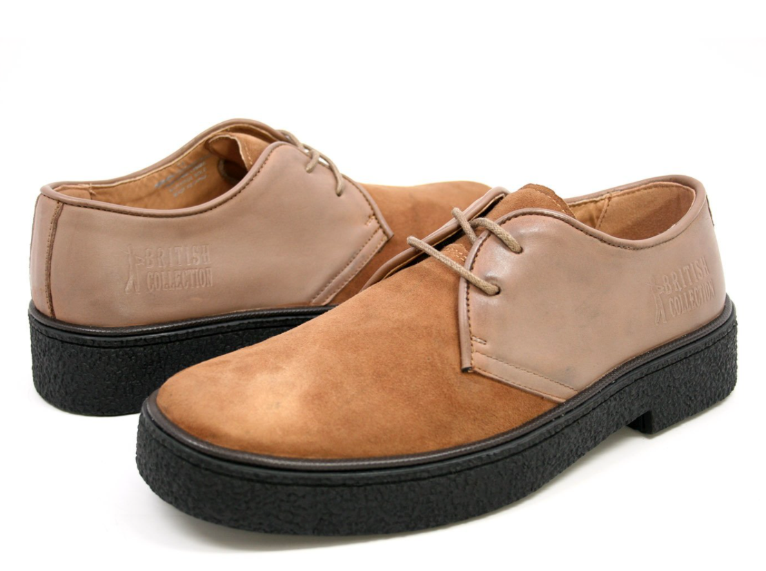 British Walkers Playboy Men's Classic Low Cut Black Leather and Suede Shoes view 44