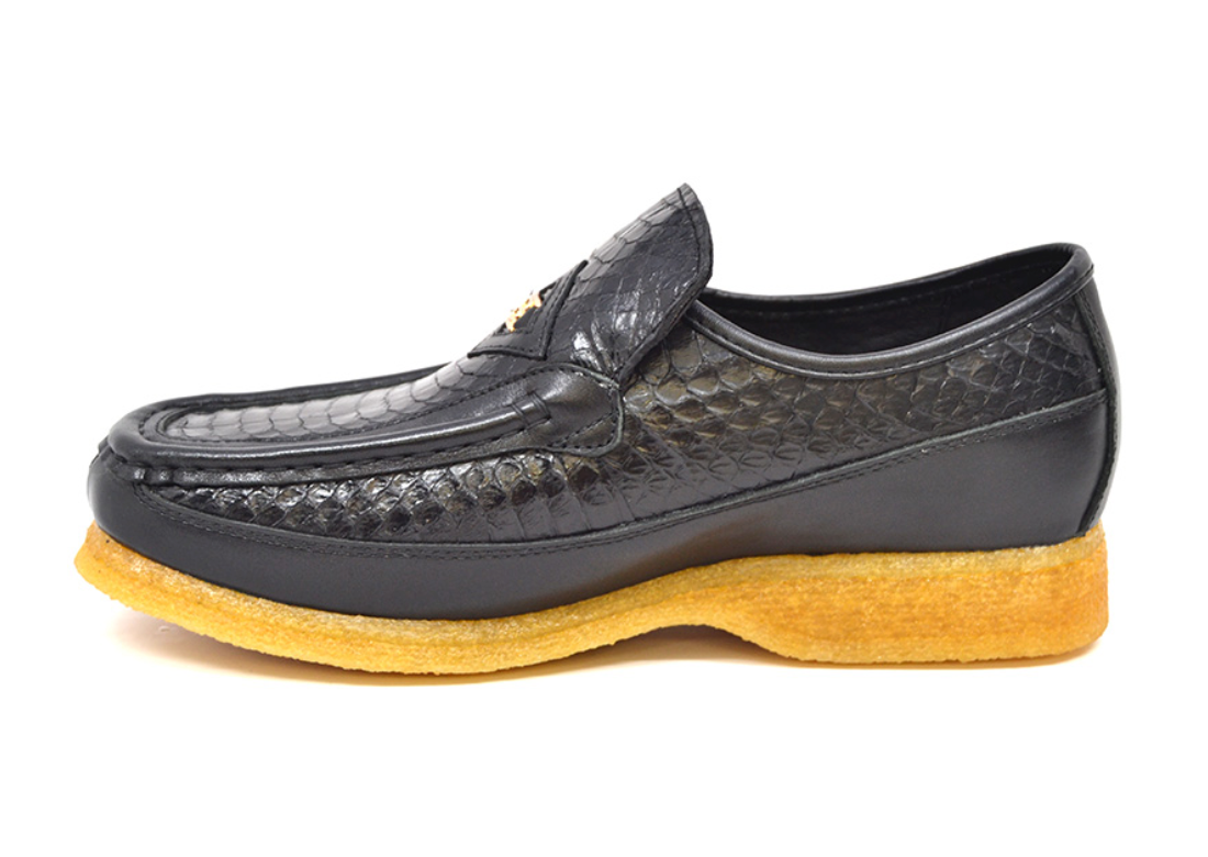 British Walkers Power 2 Men's Limited Edition Black Snake Skin and Leather Slip On Shoes view 3