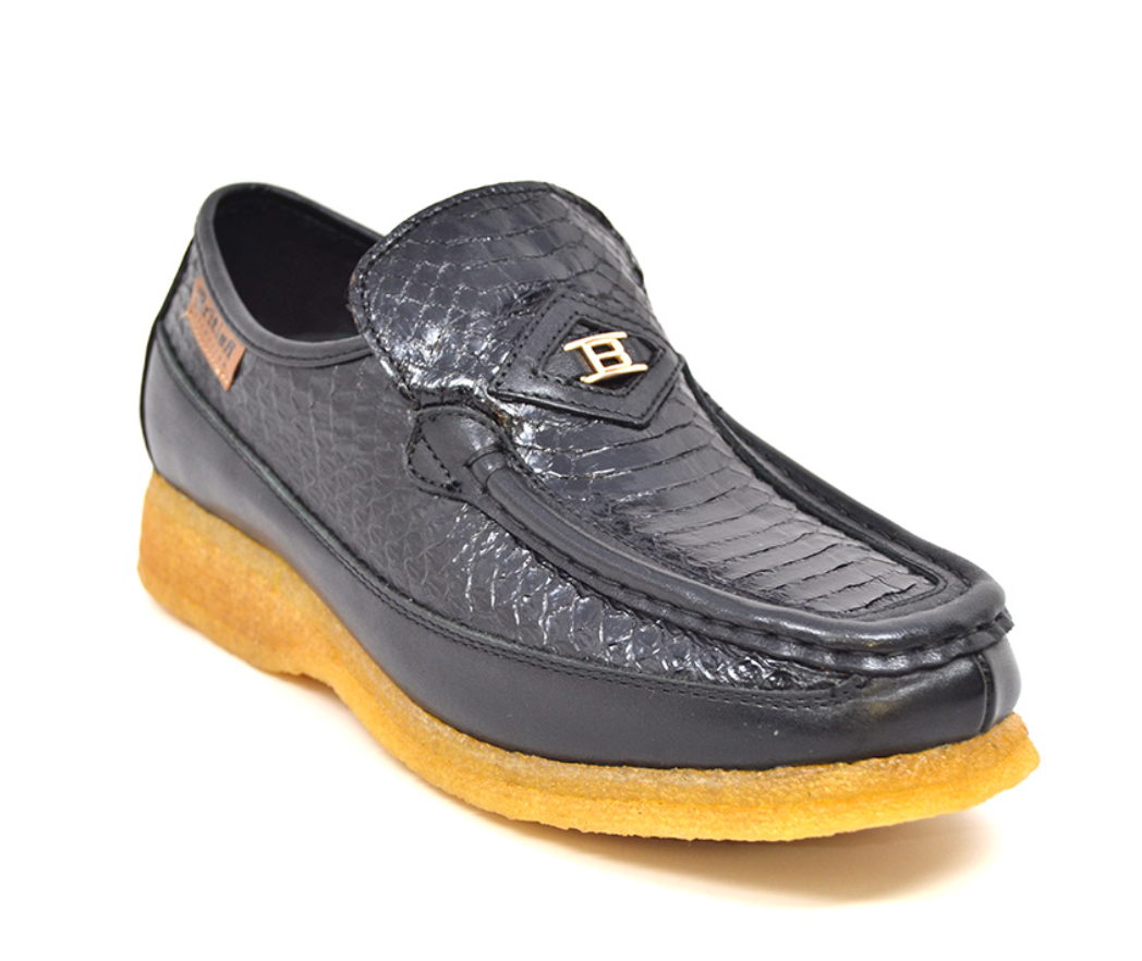 British Walkers Power 2 Men's Limited Edition Black Snake Skin and Leather Slip On Shoes view 6