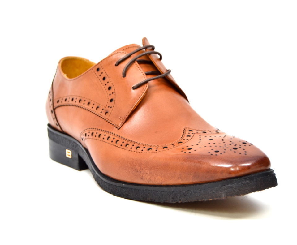 British Walkers Charles Men's Cognac Leather and Pony Skin Oxford Dress Shoes view 30