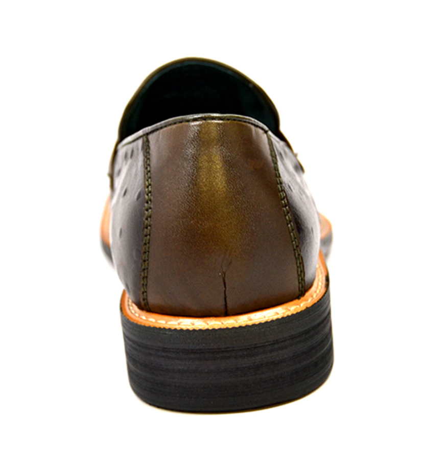 British Walkers Dolche Men's Black Ostrich Leather Slip On Dress Shoes view 34