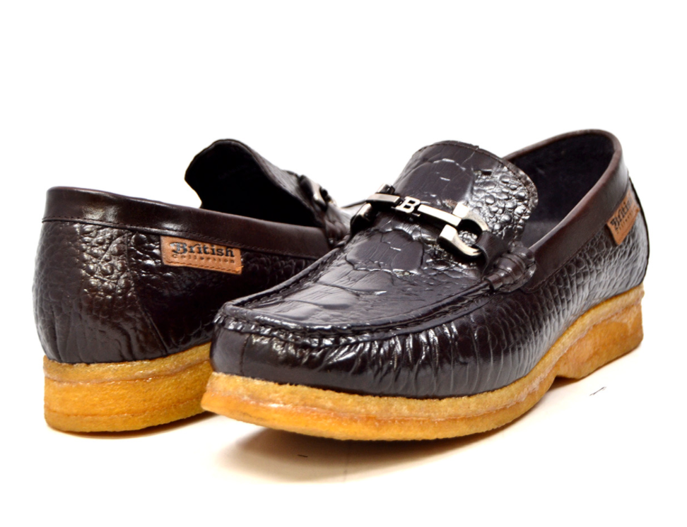 British Walkers Chain Low Cut Stylish And Comfortable Croc Leather Slip-On With Crepe Sole — product view 8