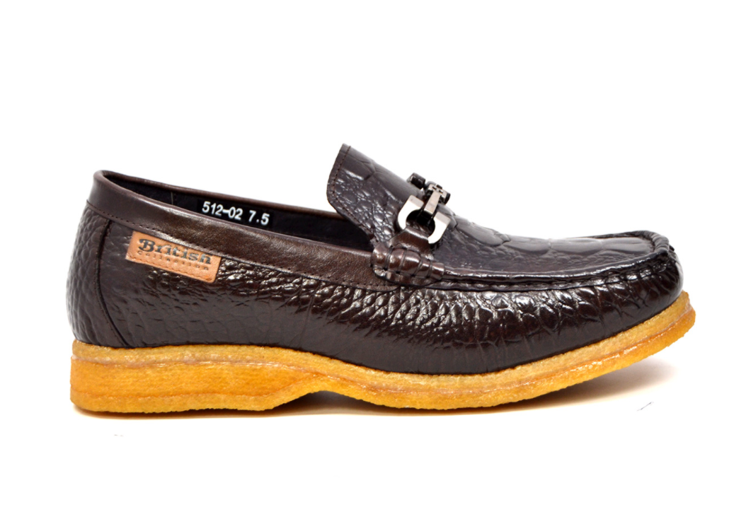 British Walkers Chain Low Cut Stylish And Comfortable Croc Leather Slip-On With Crepe Sole — product view 10