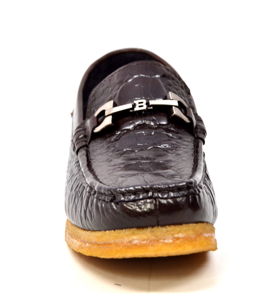 British Walkers Chain Low Cut Stylish And Comfortable Croc Leather Slip-On With Crepe Sole — product view 12