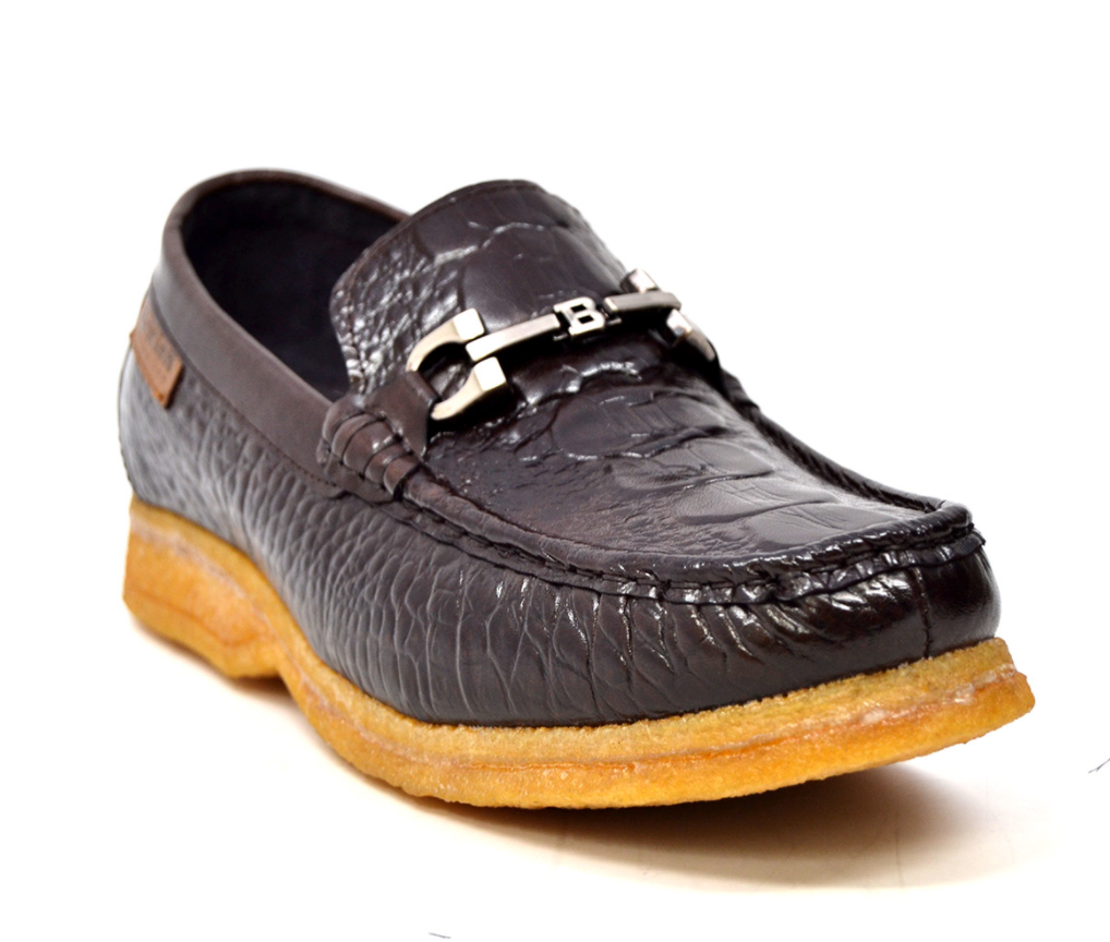 British Walkers Chain Low Cut Stylish And Comfortable Croc Leather Slip-On With Crepe Sole — product view 14