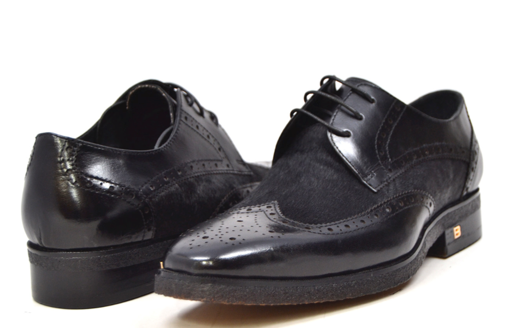 British Walkers Charles Men's Cognac Leather and Pony Skin Oxford Dress Shoes view 36