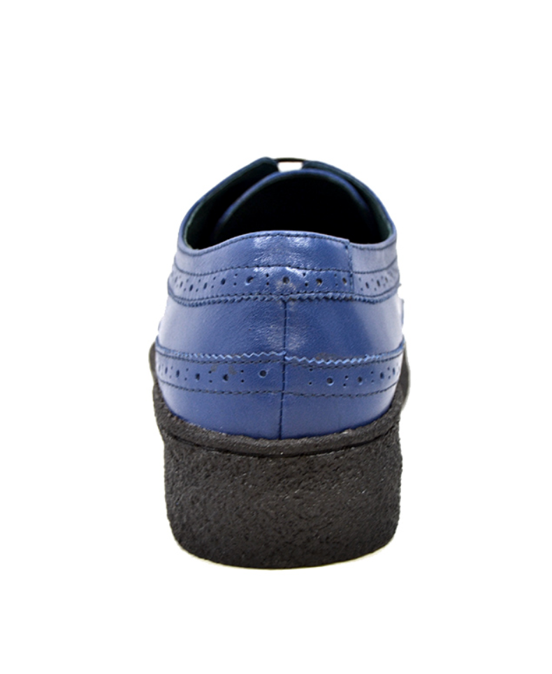 British Walkers Playboy Wingtip Men's Low Cut Cobalt Blue Leather Shoes view 5