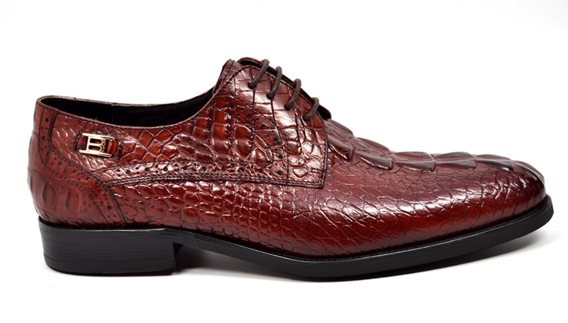 British Walkers Elegance Men's Black Croc Leather Dress Shoes view 12
