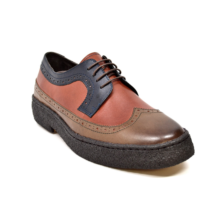 British Walkers Playboy Wingtip Men's Three Tone Low Cut Multi Color Leather Lace Up Shoes view 11