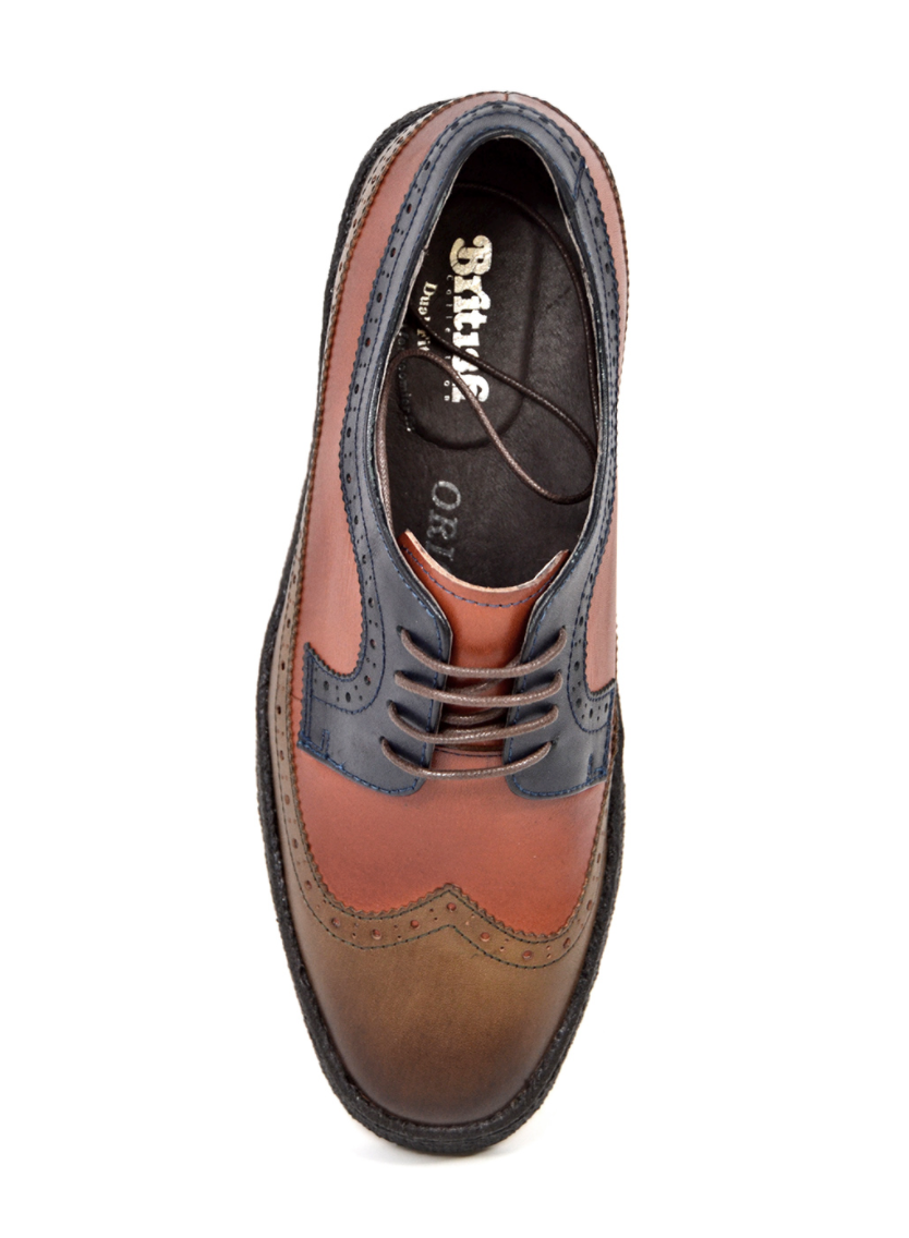 British Walkers Playboy Wingtip Men's Three Tone Low Cut Multi Color Leather Lace Up Shoes view 13