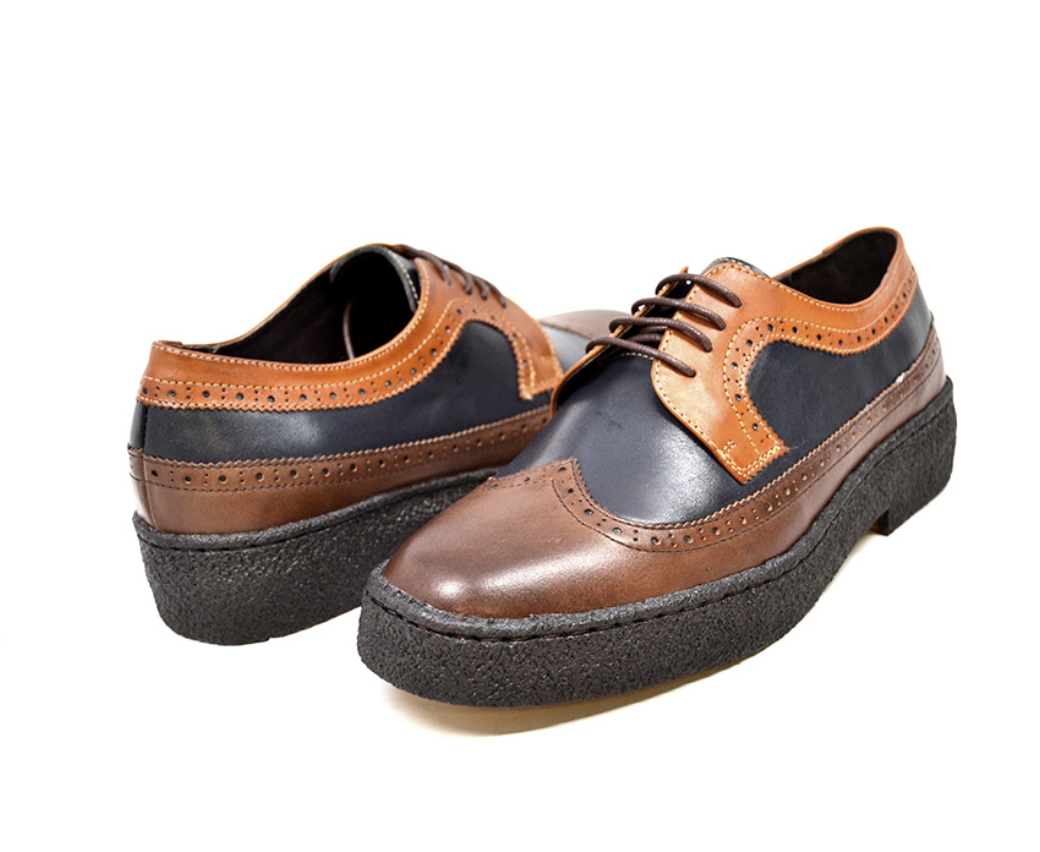British Walkers Playboy Wingtip Men's Three Tone Low Cut Multi Color Leather Lace Up Shoes view 1
