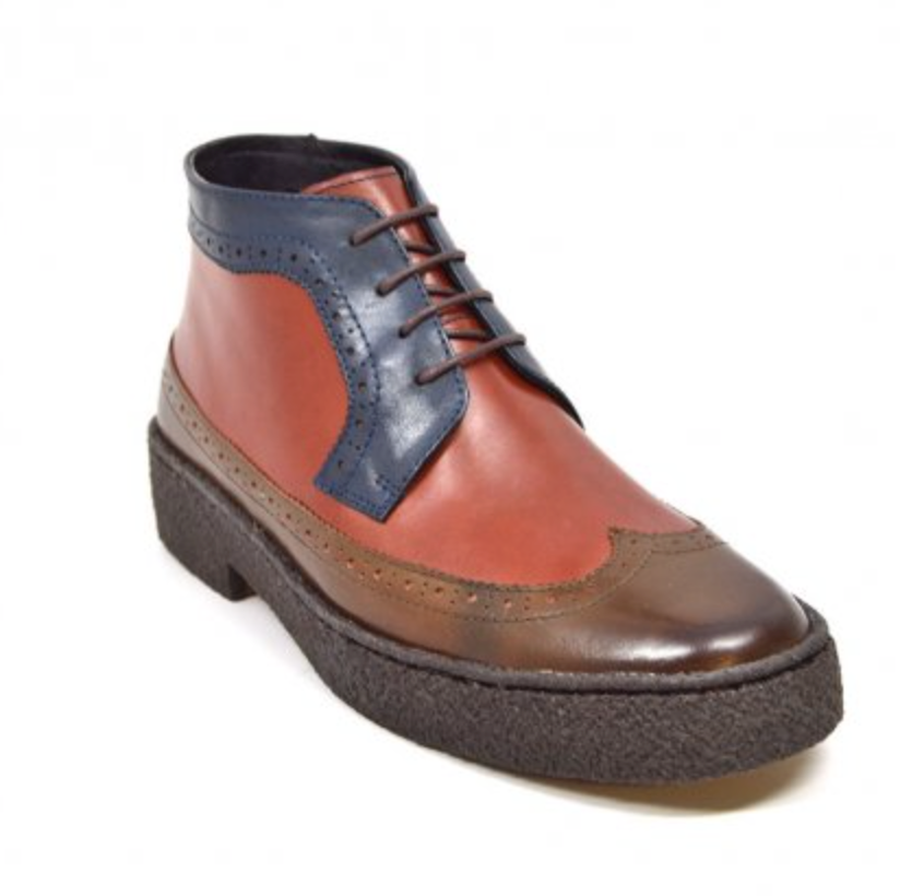 British Walkers Playboy Wingtip Men's Three Tone Brown Combo Shoes view 12