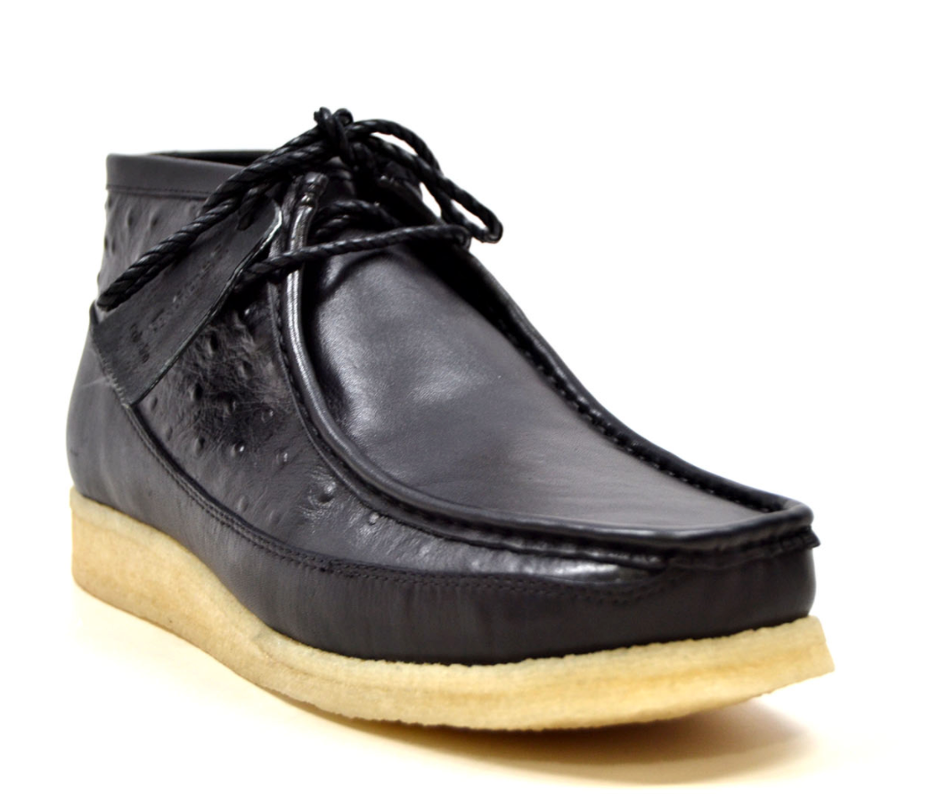 British Walkers Walker Men's Black Ostrich Leather Casual Shoes view 2