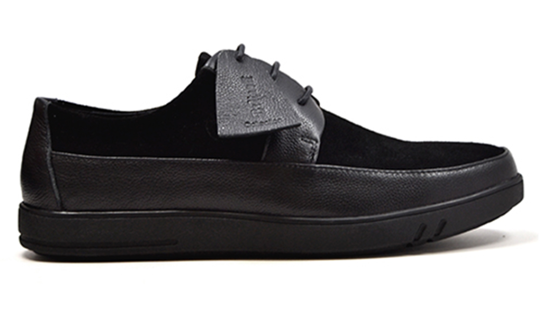 British Walkers Westminster Men's Black Leather and Suede Lace Up Shoes with Black Sole view 8