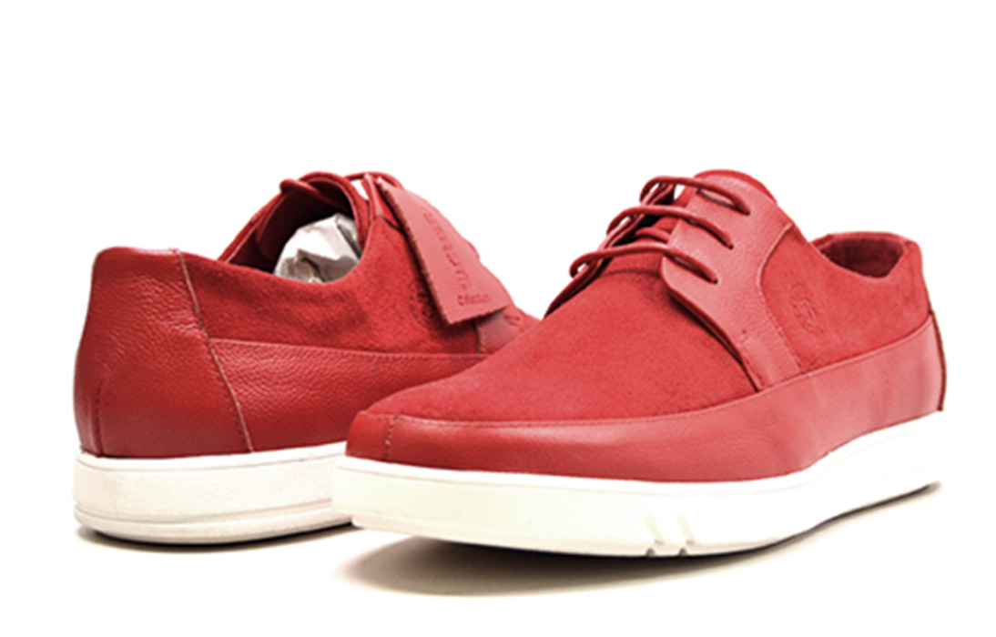 British Collection Westminster Menโs Red Leather and Suede White Sole Shoes