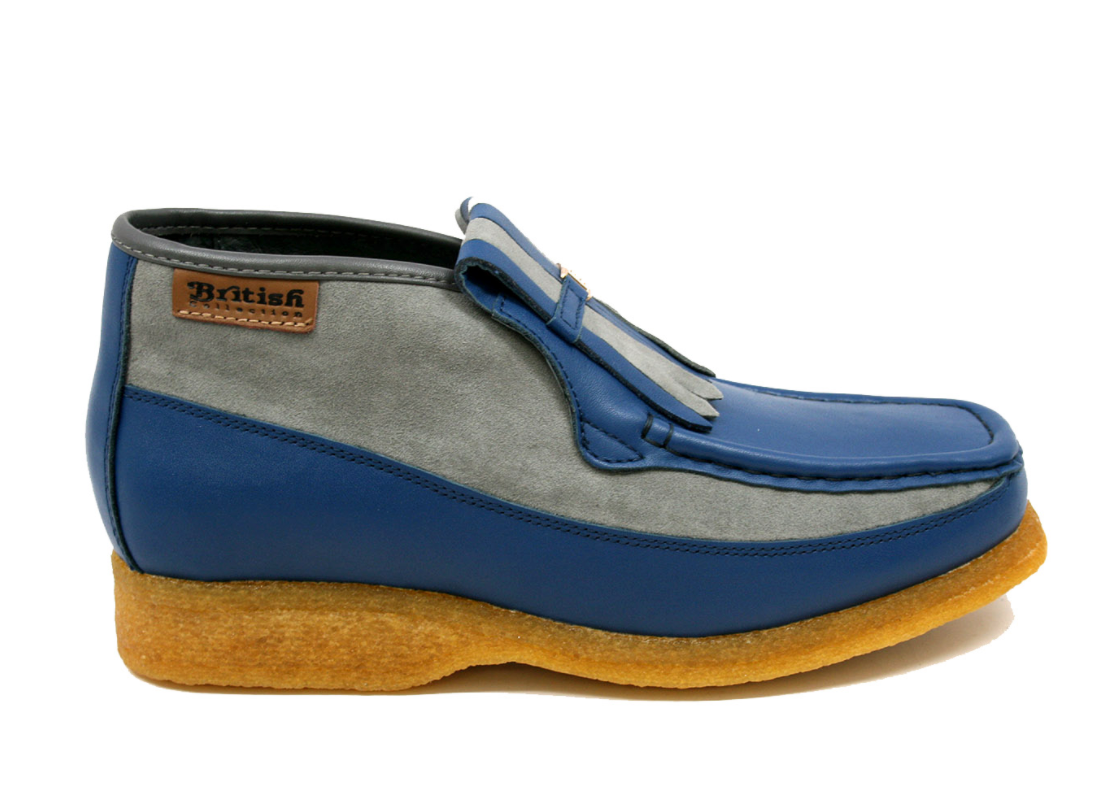 British Walkers Apollo Men's Black and Grey Leather and Suede Slip On Shoes view 40