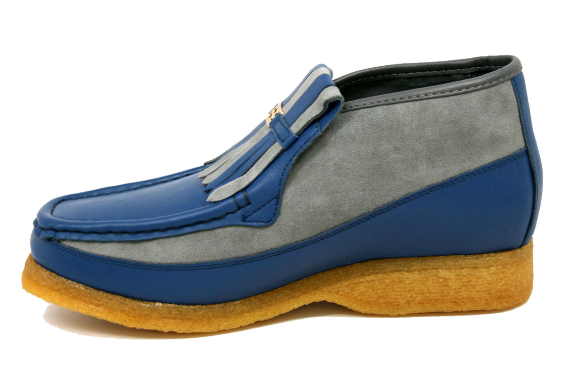 British Walkers Apollo Men's Black and Grey Leather and Suede Slip On Shoes view 41