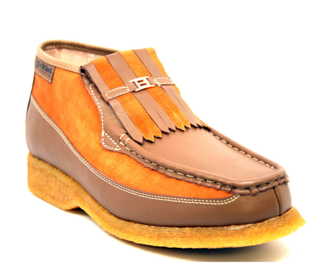 British Walkers Apollo Men's Rust Leather and Suede Slip On Shoes view 4
