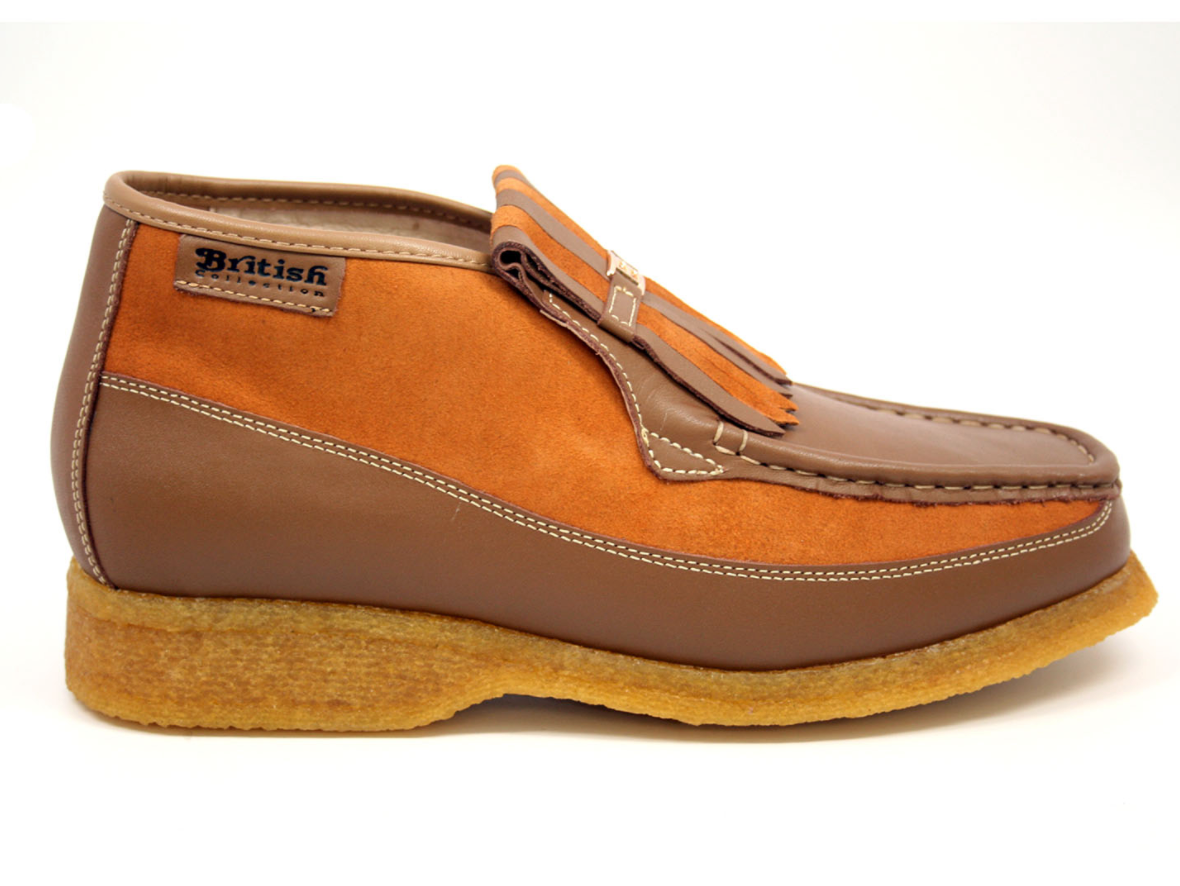 British Walkers Apollo Men's Rust Leather and Suede Slip On Shoes view 5