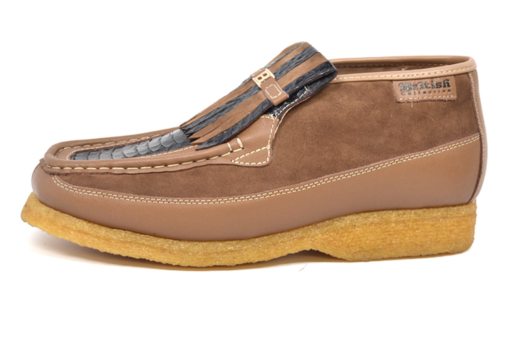 British Walkers Apollo 2 Men's Limited Edition Beige and Blue Snake Skin and Leather Slip On Shoes view 3