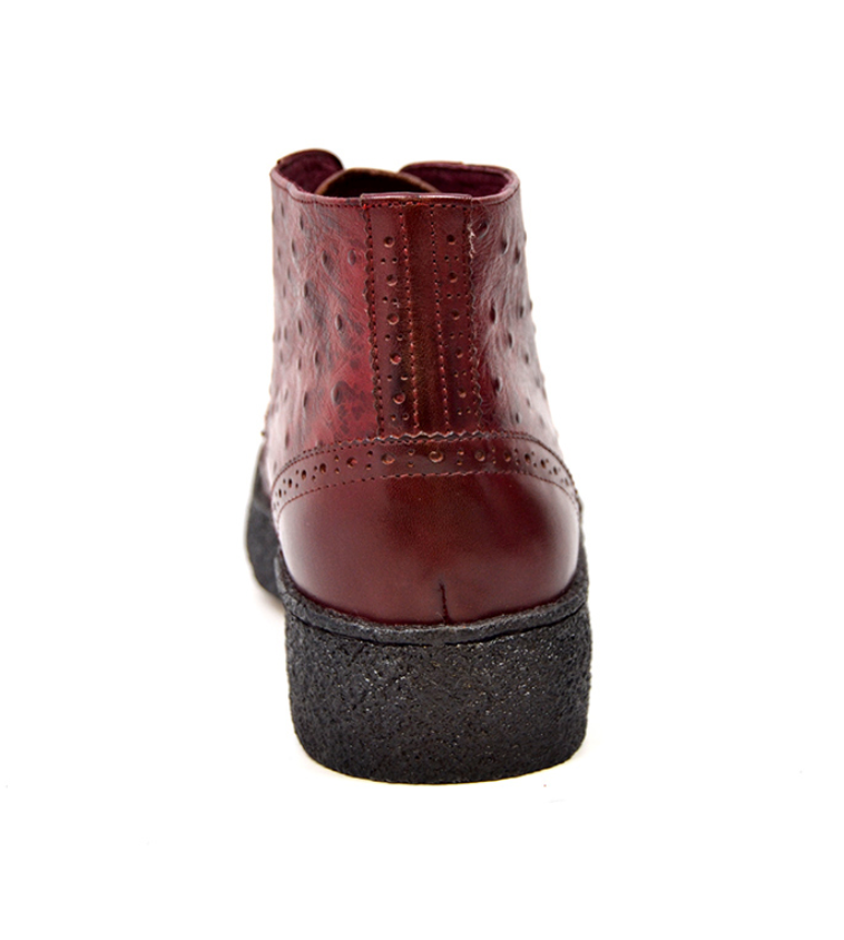 British Walkers Playboy Men's Burgundy Ostrich and Wingtip Leather Shoes view 6