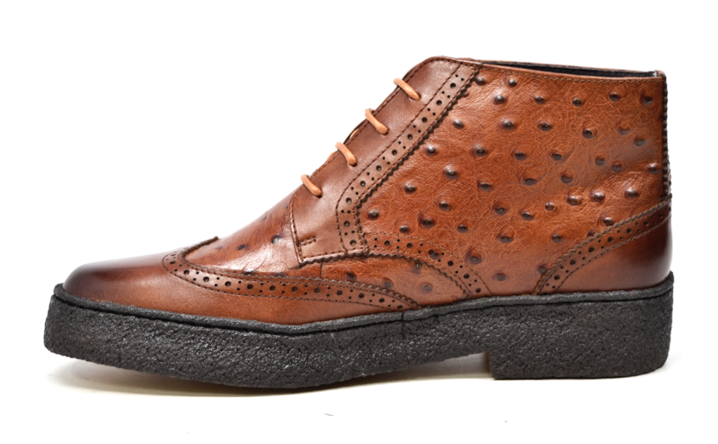 British Walkers Playboy Men's Burgundy Ostrich and Wingtip Leather Shoes view 19