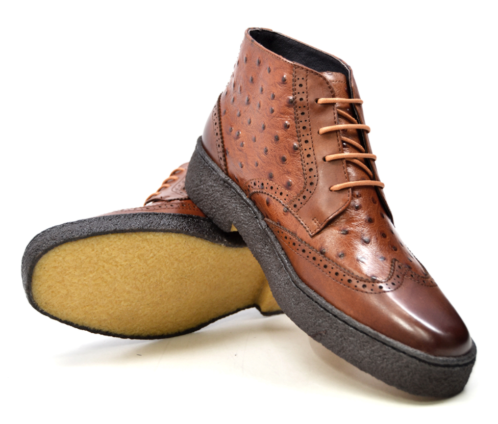 British Walkers Playboy Men's Burgundy Ostrich and Wingtip Leather Shoes view 21