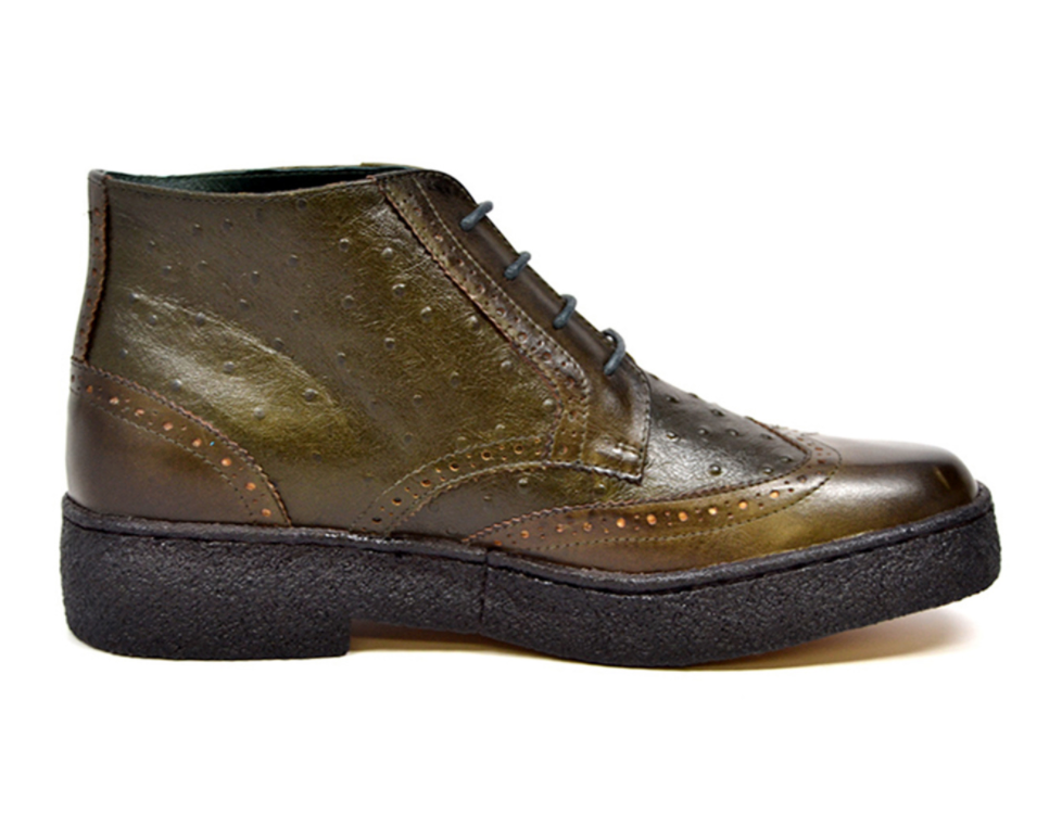 British Walkers Playboy Men's Burgundy Ostrich and Wingtip Leather Shoes view 26