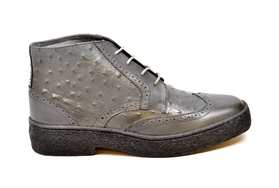 British Walkers Playboy Men's Burgundy Ostrich and Wingtip Leather Shoes view 34