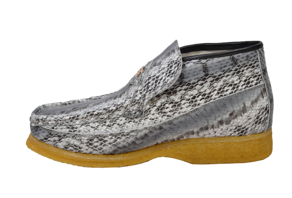 British Walkers BWB Men's Black Snake Skin and Leather Slip On Shoes view 10