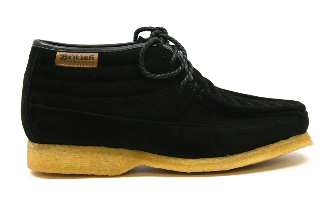 British Walkers Castle Men's Black Suede Lace Up Shoes with Crepe Sole view 3
