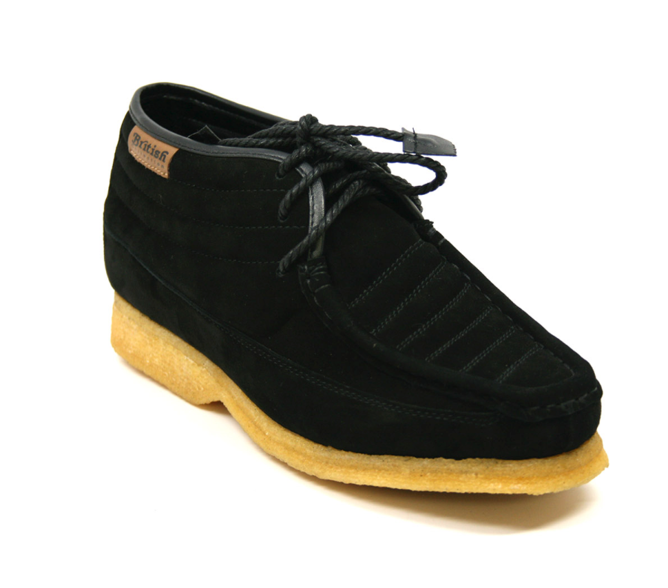 British Walkers Castle Men's Black Suede Lace Up Shoes with Crepe Sole view 4