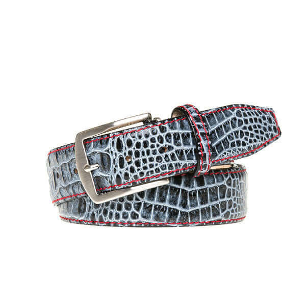 Shadow Mock Crocodile Leather Belt