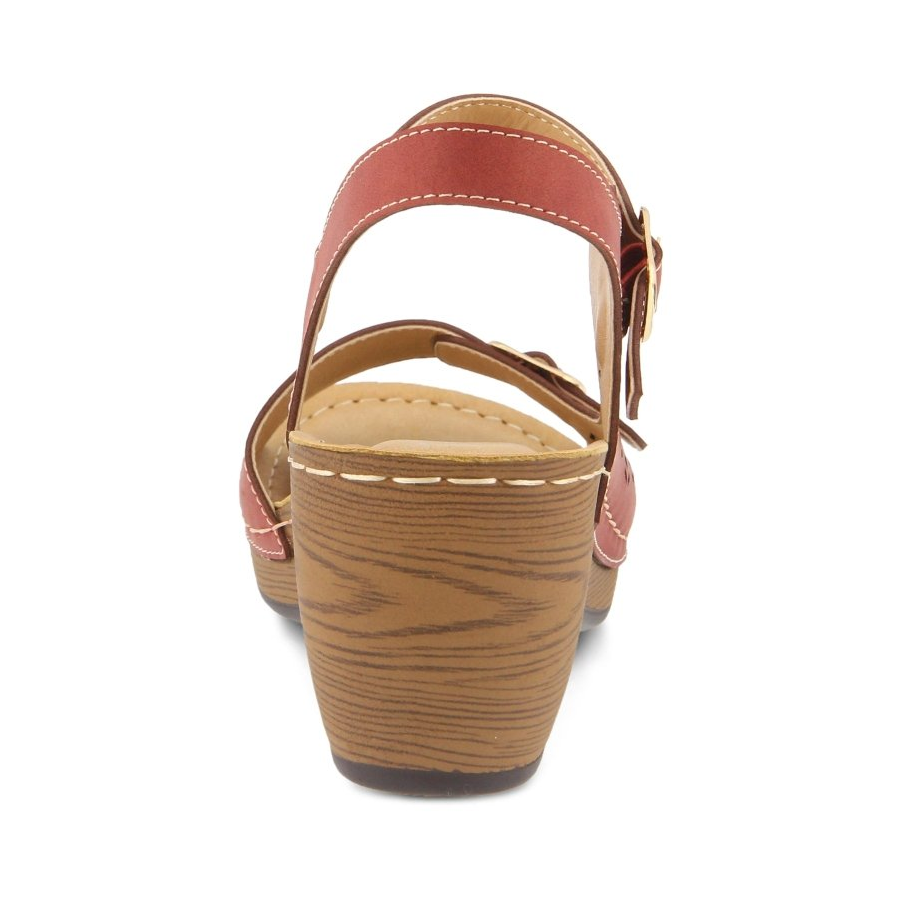 Patrizia Shantay Dark Red sandal, rear view