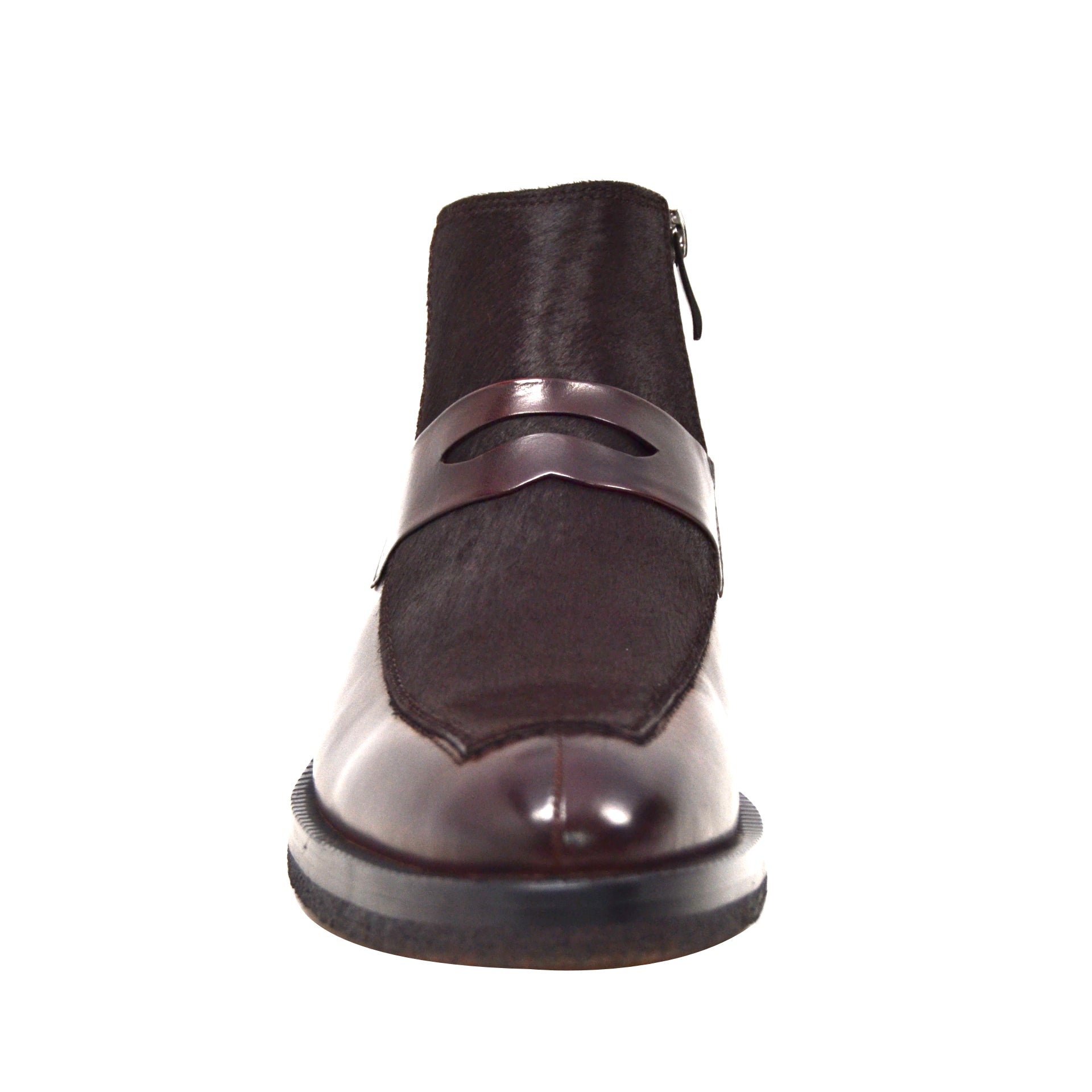 British Walkers Shick Men's Black Leather and Pony Skin High Top Shoes view 14