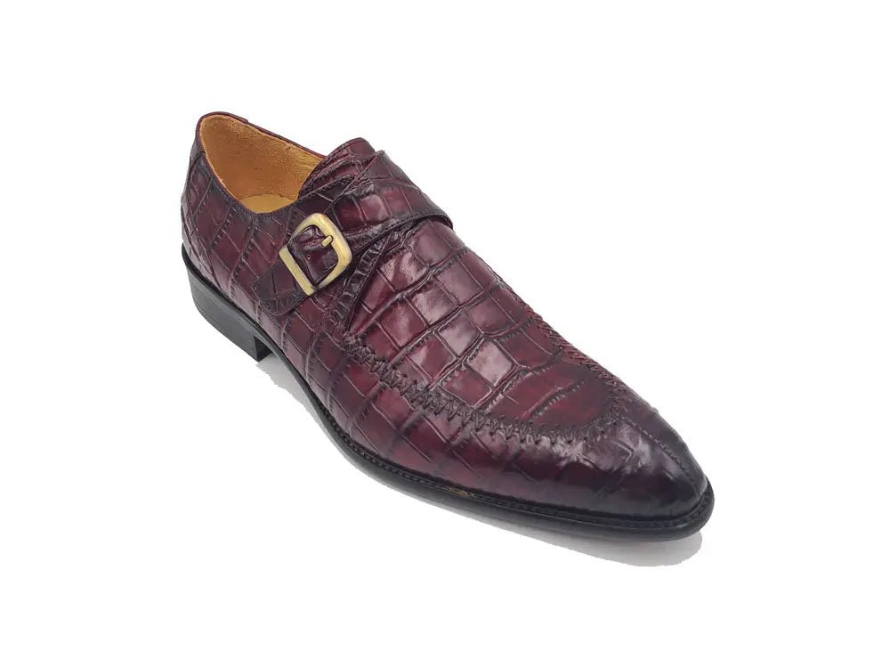 Carrucci Shoes Single Monk Buckle Split Toe Loafer Calfskin Ks47913