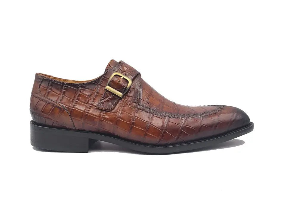 Carrucci Shoes Single Monk Buckle Split Toe Loafer Calfskin Ks47913