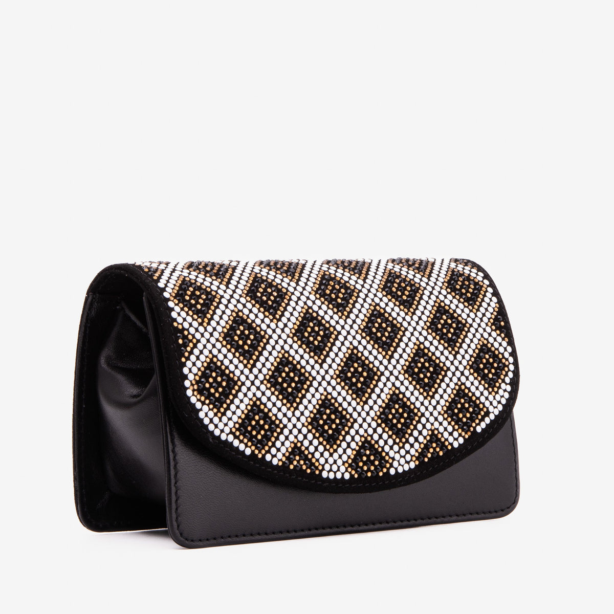 Vinci Leather The Nampula Black Glitter Leather Handbag – product view 3