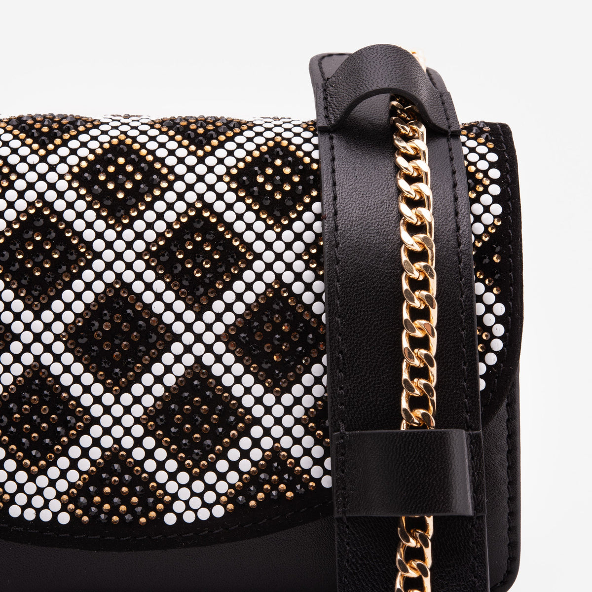 Vinci Leather The Nampula Black Glitter Leather Handbag – product view 4