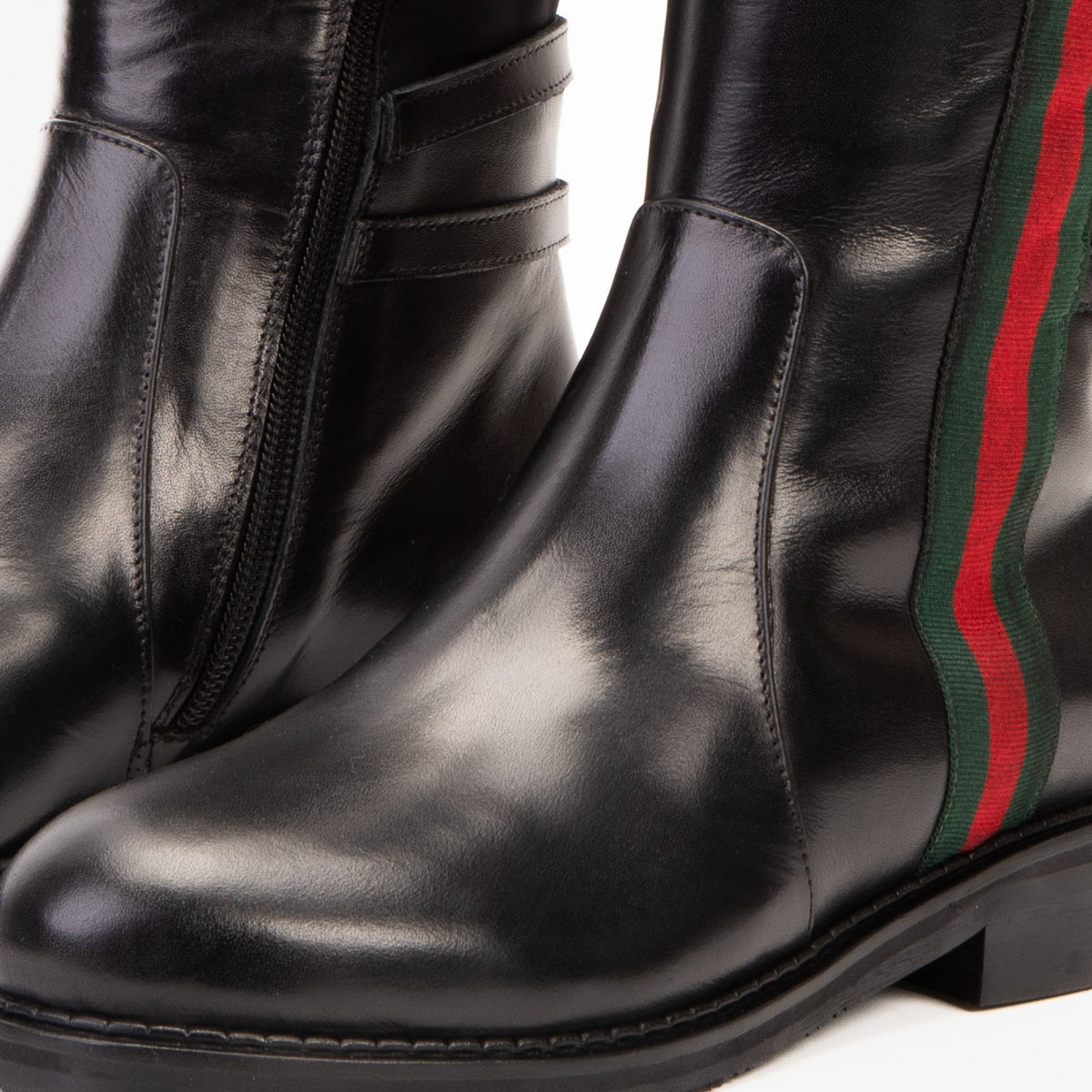 Vinci Leather The Manhattan Luxe Black Leather Knee - High Boot – product view 3