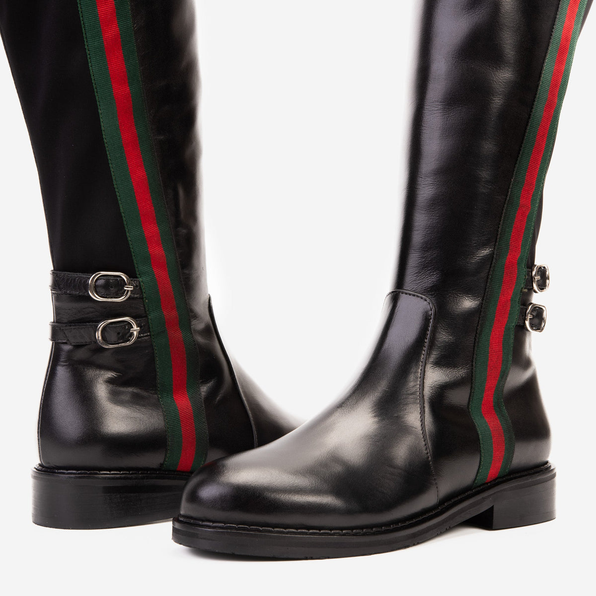 Vinci Leather The Manhattan Luxe Black Leather Knee - High Boot – product view 4
