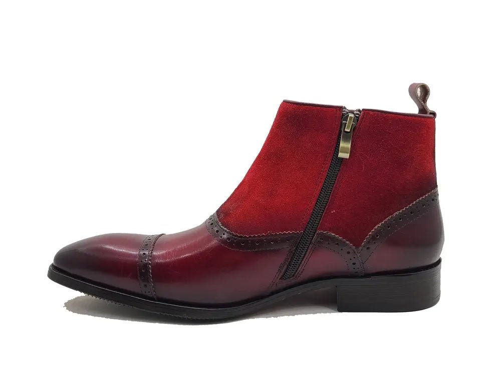 Carrucci Shoes Slip On Cap Toe Boot Premium Suede Leather KB50320SC