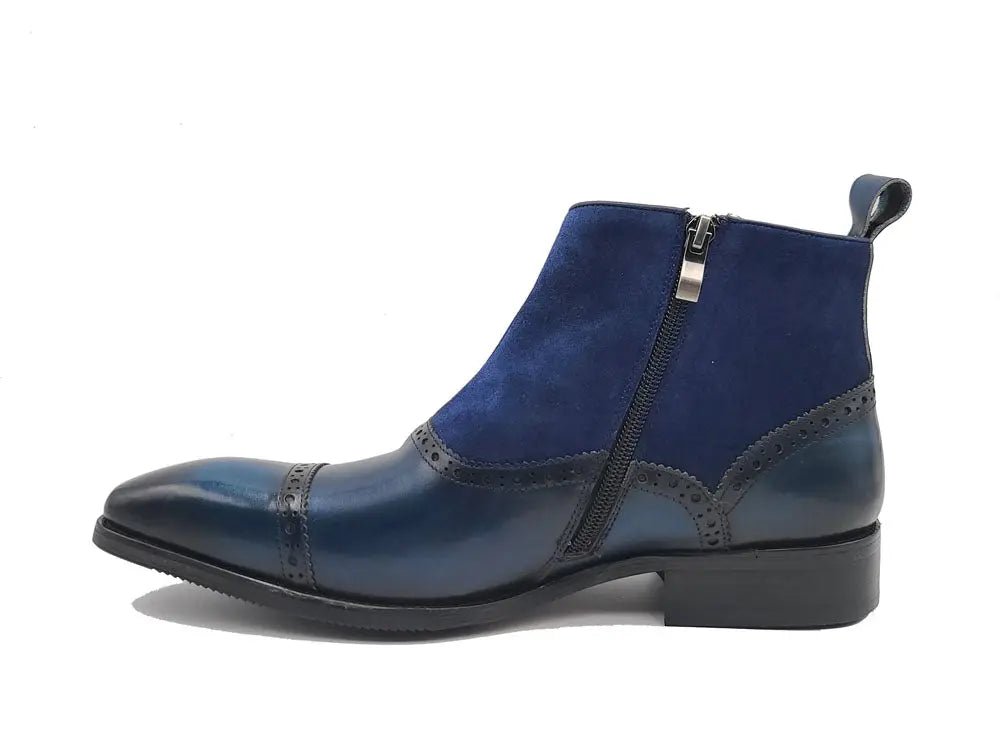 Carrucci Shoes Slip On Cap Toe Boot Premium Suede Leather KB50320SC