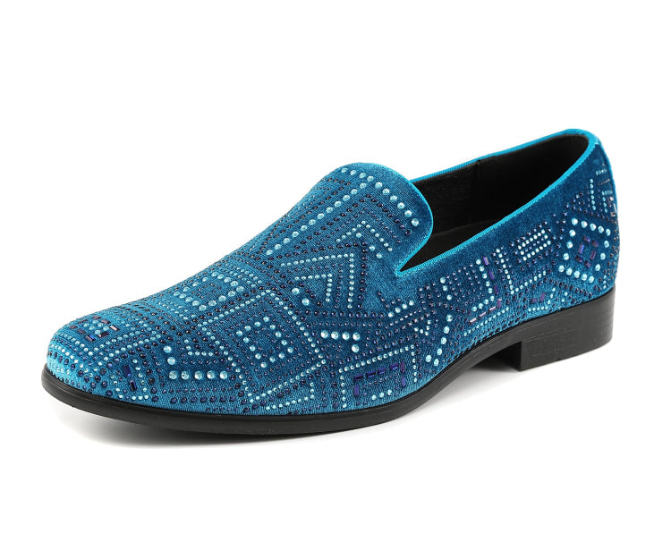 Amali Enzo Teal Slippers — product view 1