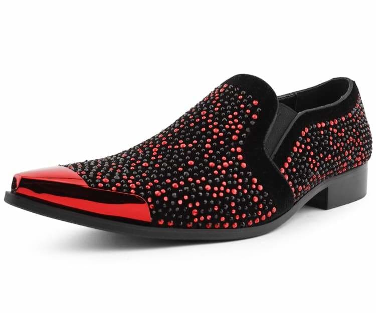 Bolano Desta Men's Dress Shoes, Designer Shoes for Men Mens Fashion Shoes, Slip On Shoes for Men Original Style with Jewels and Metal Tip, Style Desta