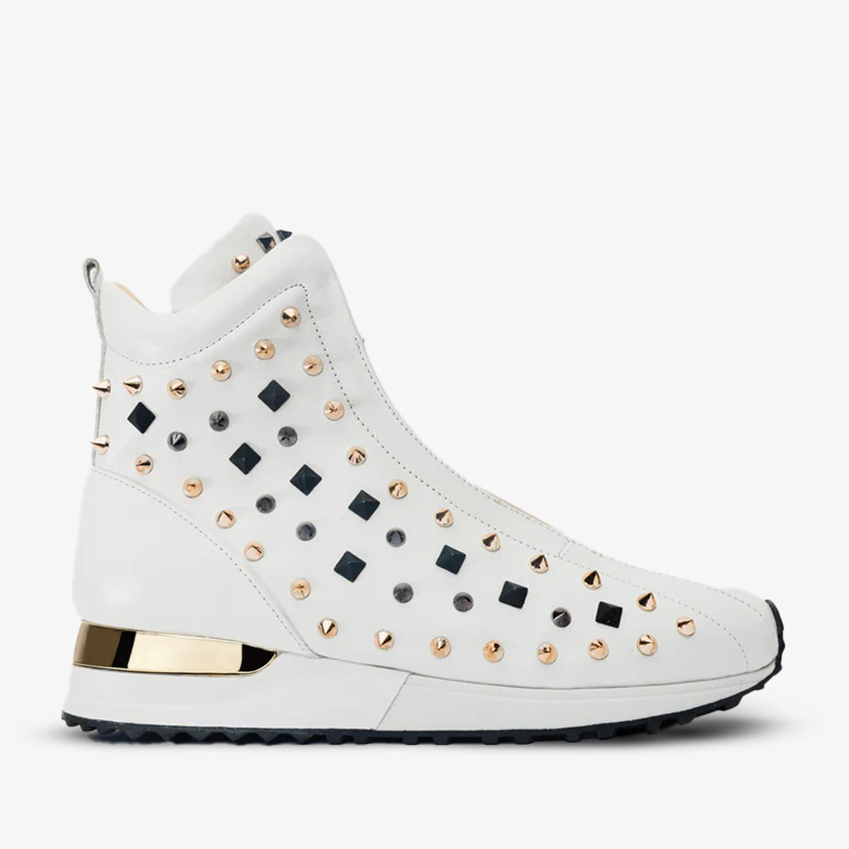 Vinci Leather The Infanta High-Top White Spike Leather Women Sneaker Limited Edition – product view 1